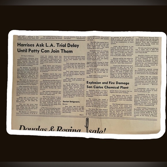 San Francisco Chronicle “Original Newspaper Clipping” - Picture 2 of 2